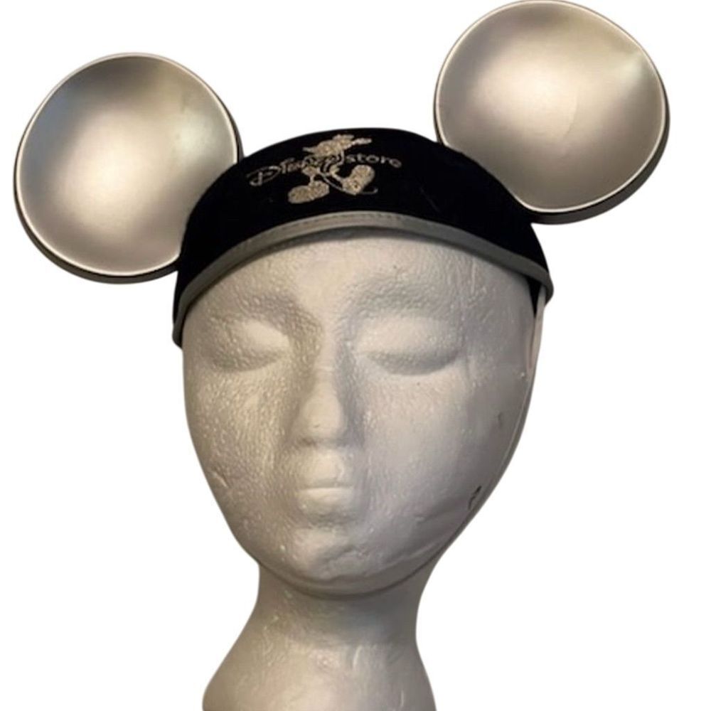 Disney‎ Store Mickey Mouse Ears Hat Silver Embroidered anniversary rare